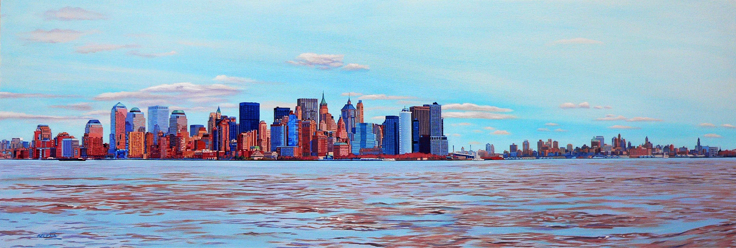 Manhattan Sur 120x40 Oleo sobre tabla